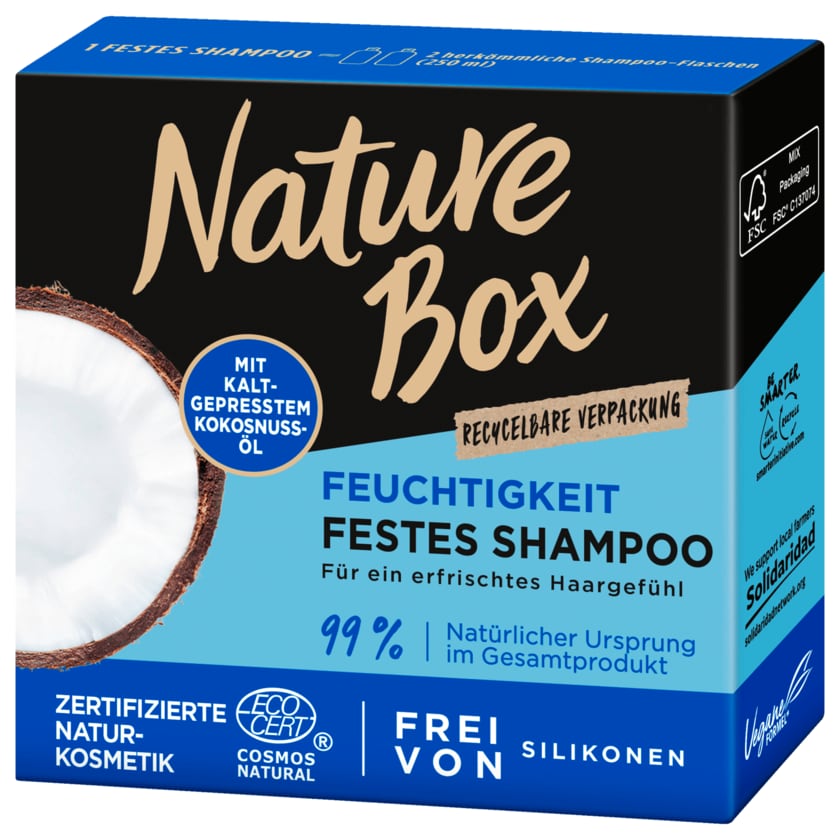 Nature Box Festes Shampoo mit Kokosnuss-Öl 85g